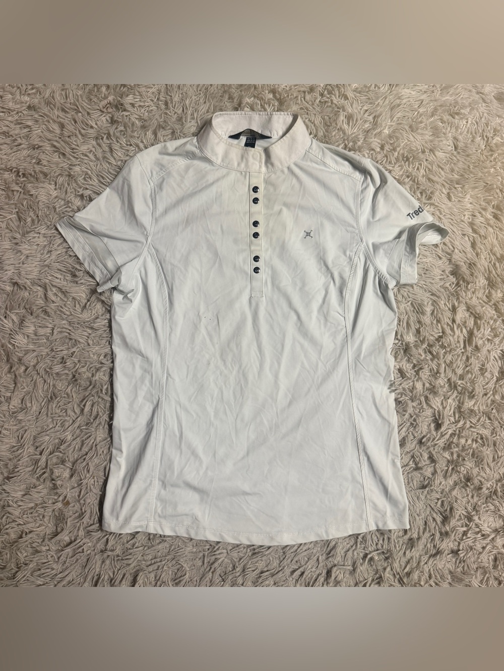 Women’s XL White Tredstep Short Sleeve Horseback Riding Show Shirt
